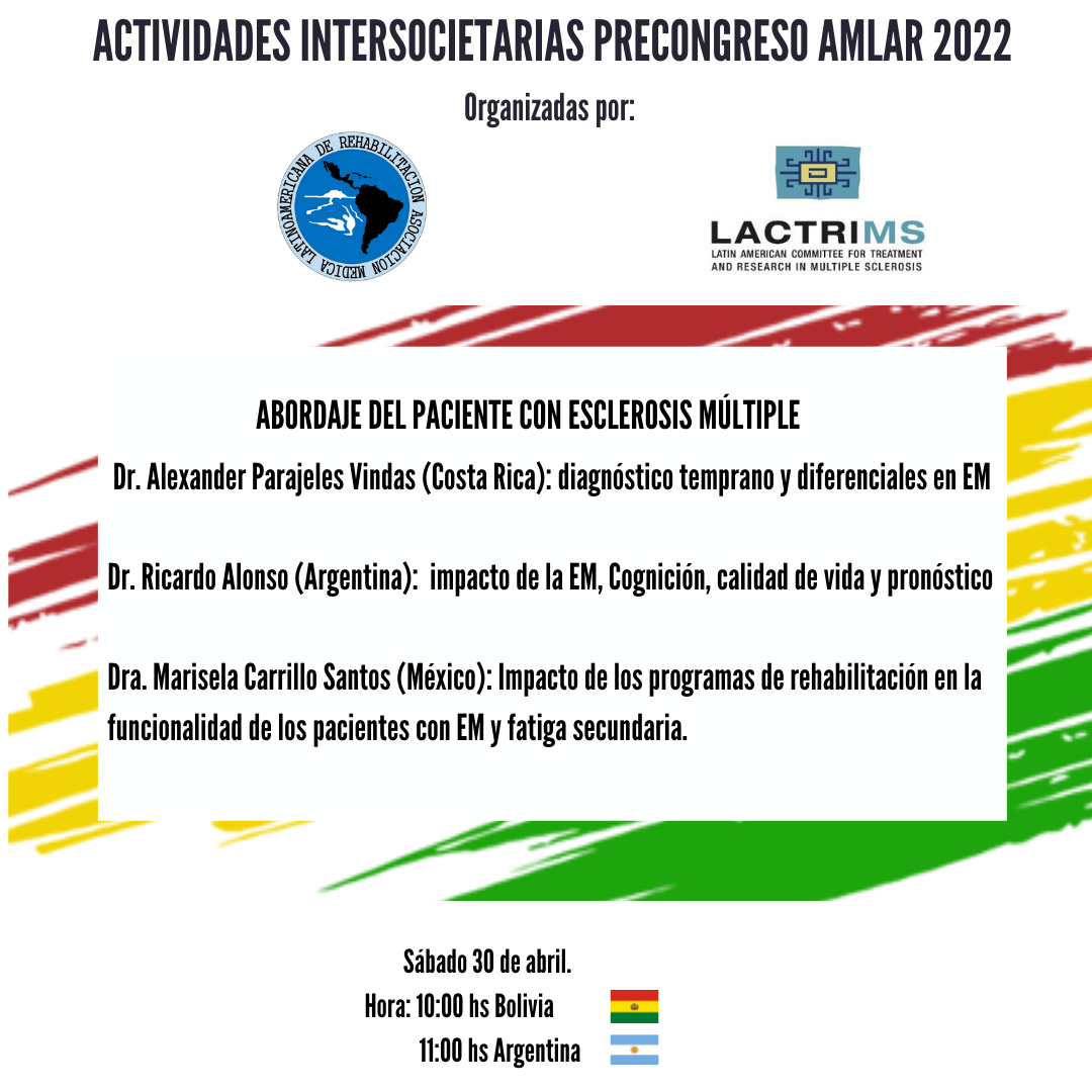 Actividades Inter-societaria AMLAR/LACTRIMS  Asociación Médica  Latinoamericana de Rehabilitación